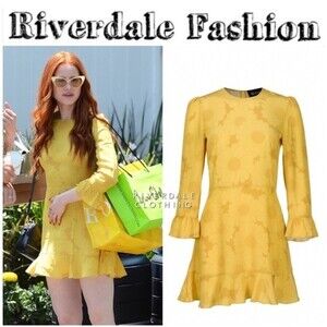 Realisation Par “Mary Jane” yellow sunflower silk mini dress XS